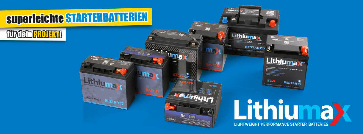 Lithiumax | ultraleichte Motorsport Starterbatterien